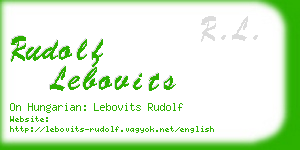 rudolf lebovits business card